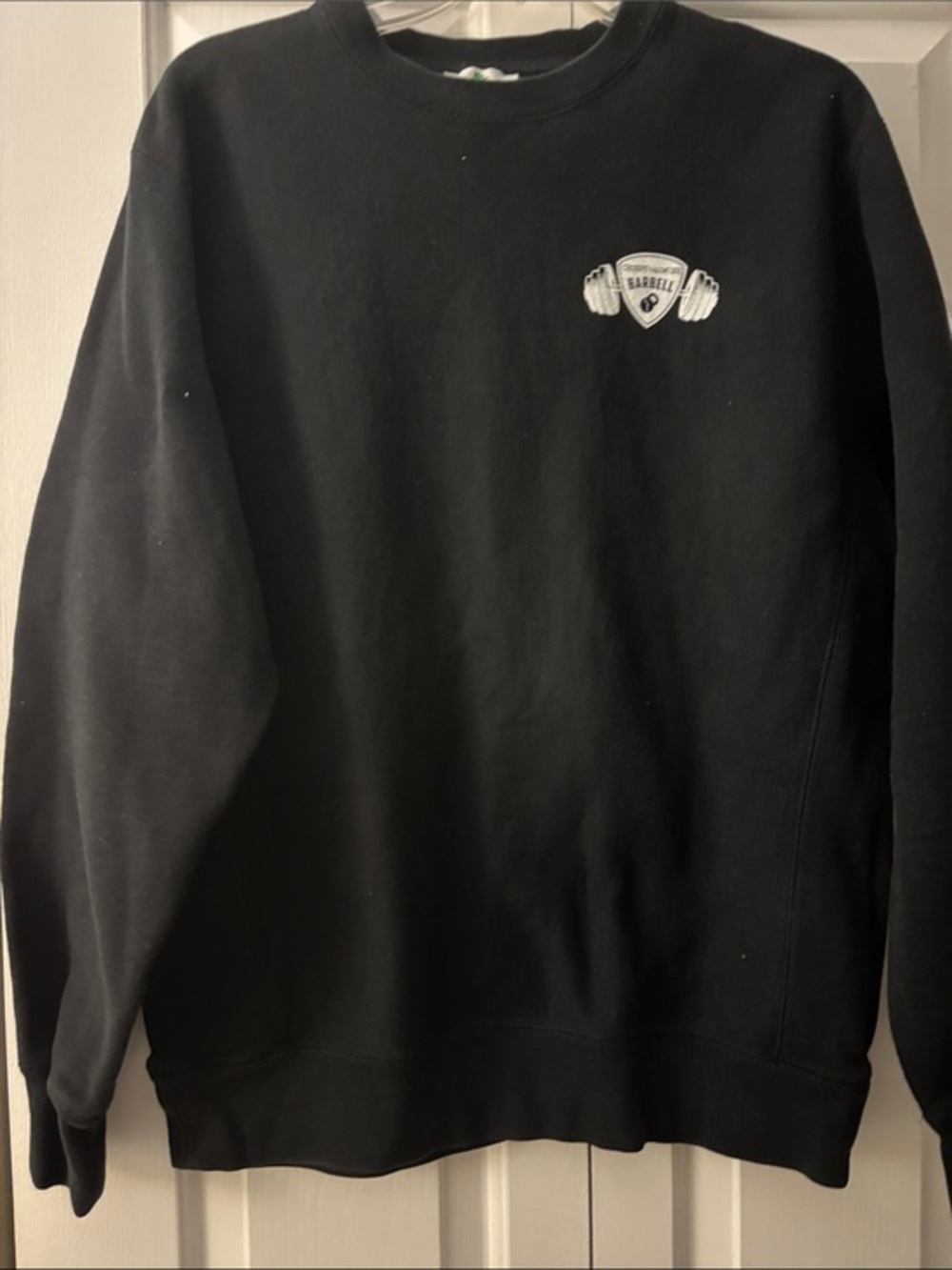 Barbell Cross fit Magnitude Graphic Black Crewneck Sweatshirt size L